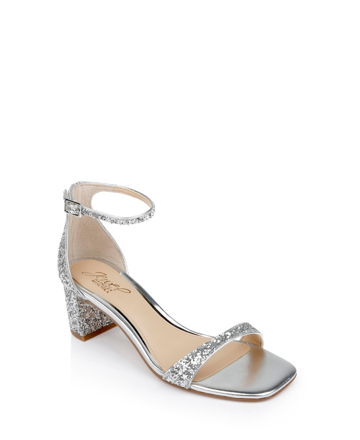 Women's Reese Block Heel Evening Sandals - Silver Glitter