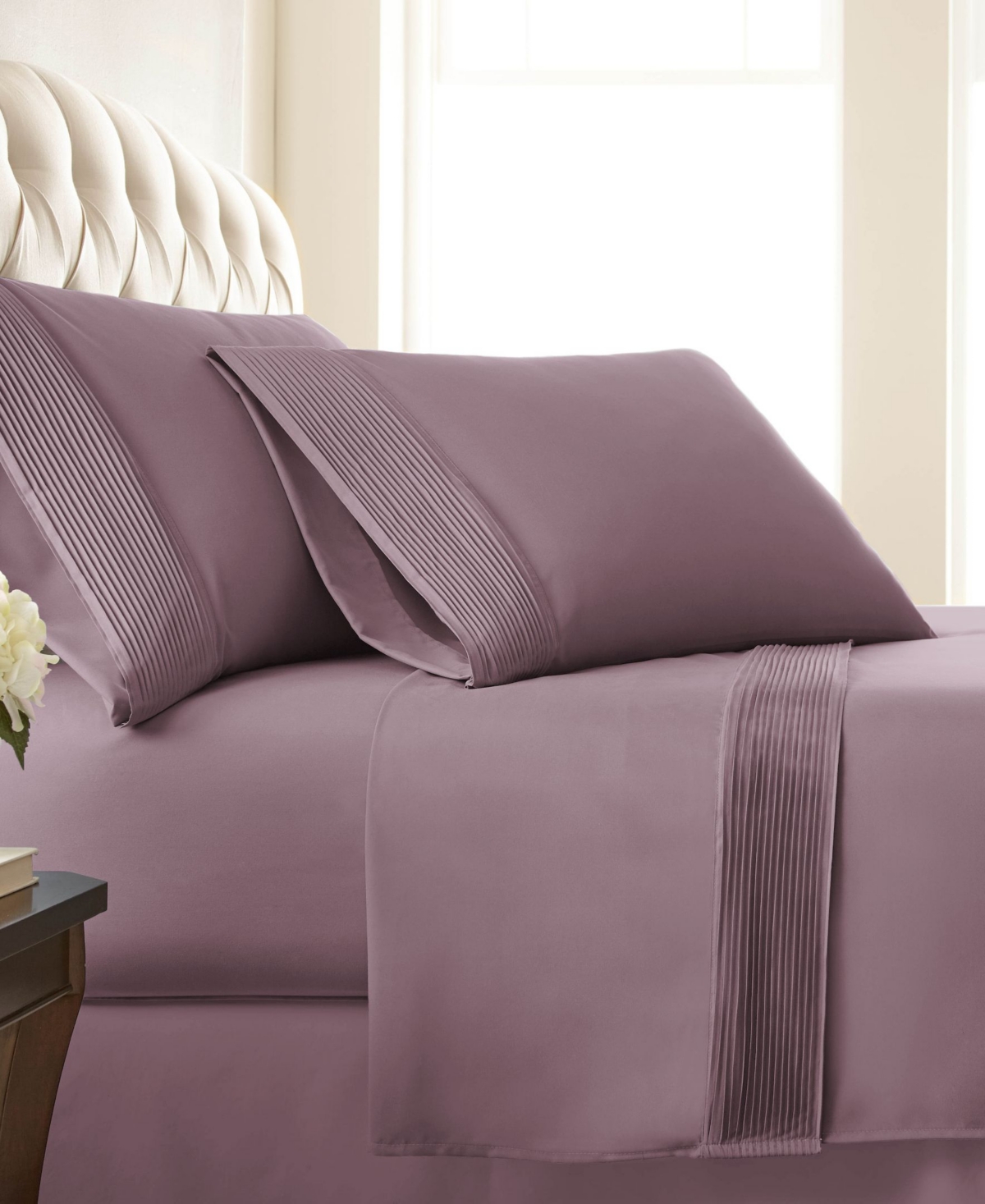 Southshore Fine Linens Classy Pleated 21" Extra deep, Pocket Sheet Set