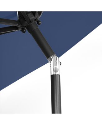 9 ft. Patio Solar Power LED lights Market Umbrella with Black Round Base