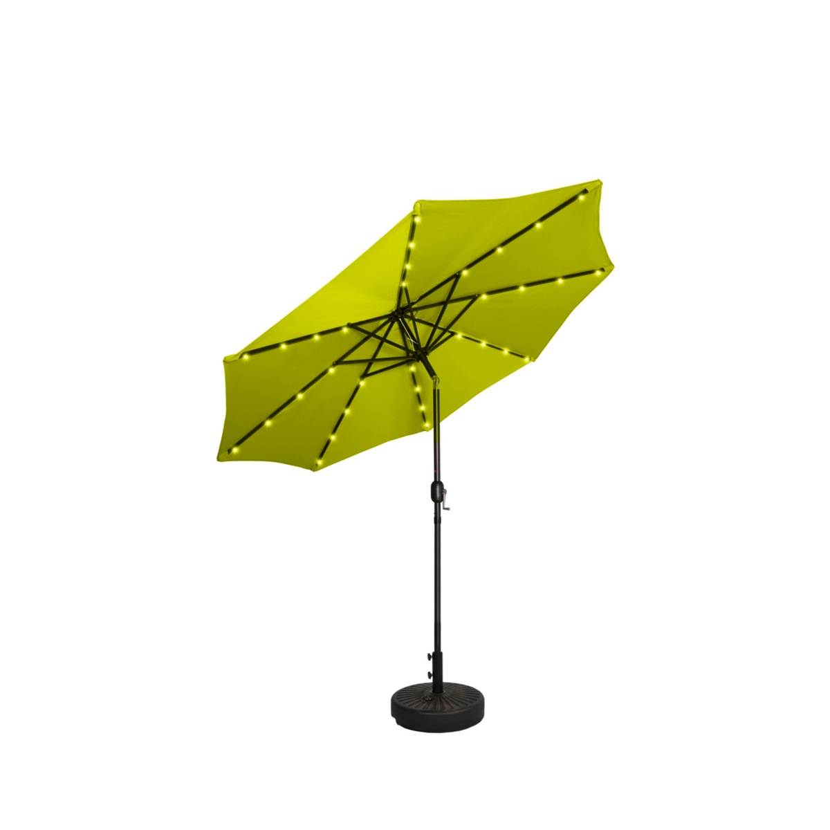 WestinTrends ft. Patio Solar Power Led lights Market Umbrella with Bronze Round Base