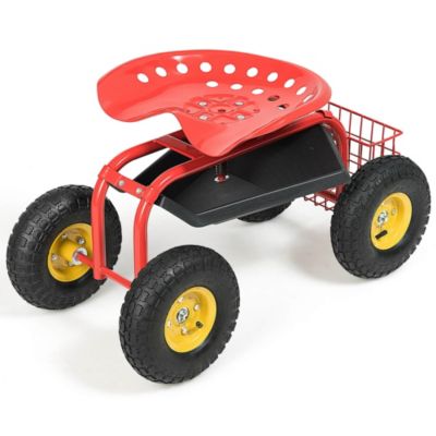 Rolling Tray Gardening Planting with Work Seat Garden Cart
