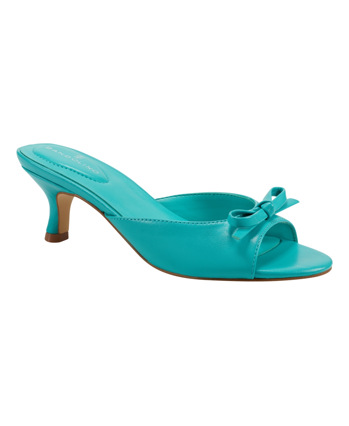 Bandolino Women's Abby Kitten Heel Slip On Dress Sandals Women's Shoes In Aqua Green