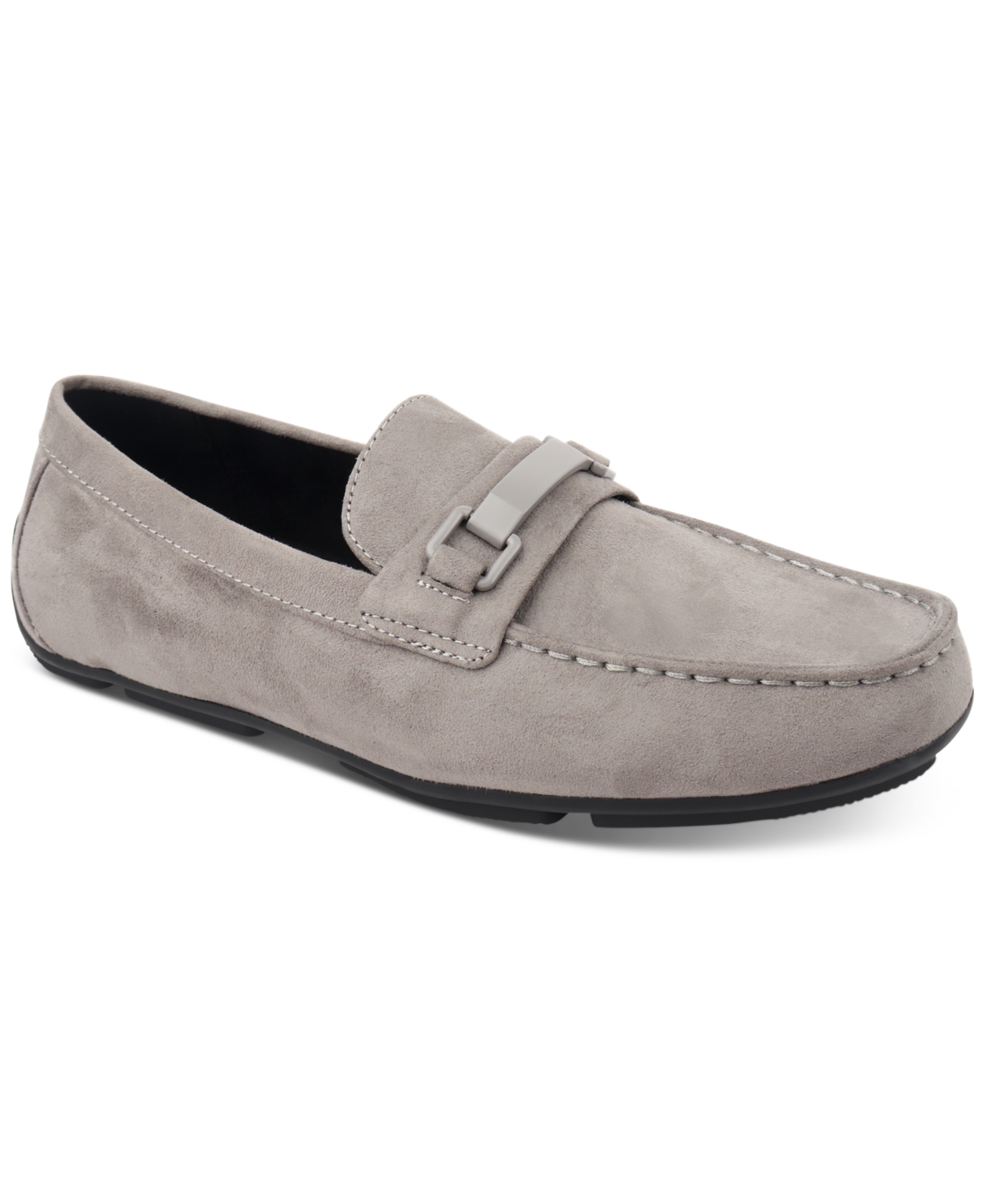 Alfani Men's Egan Driving Loafers, Created For Macy's In Light Grey ...