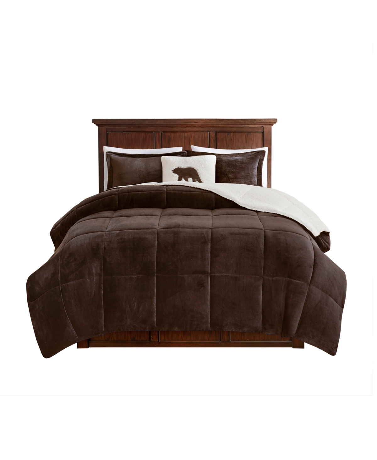 Macy's Alton 4-pc. Comforter Set, Full/queen In Brown,ivory