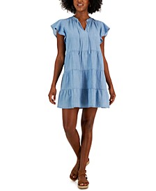 Women&apos;s Tie-Neck Tiered Dress&comma; Created for Macy&apos;s