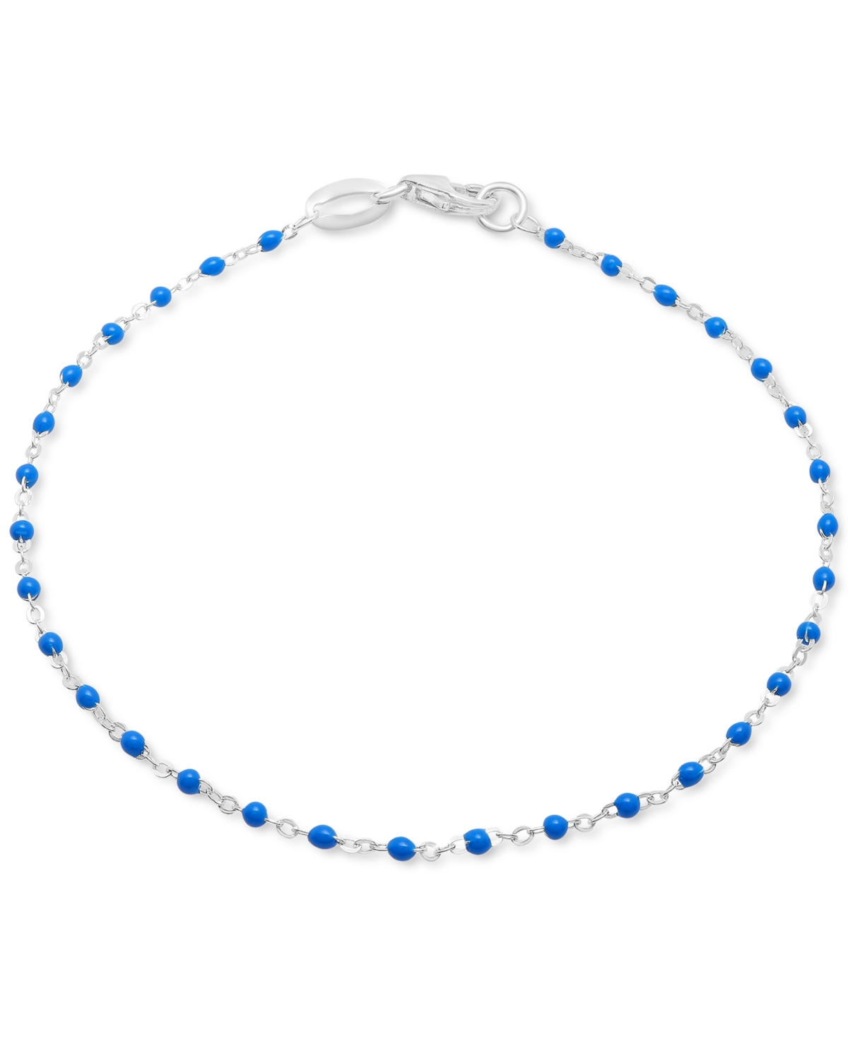 Giani Bernini Enamel Bead Ankle Bracelet, Created For Macy's In Dark Blue