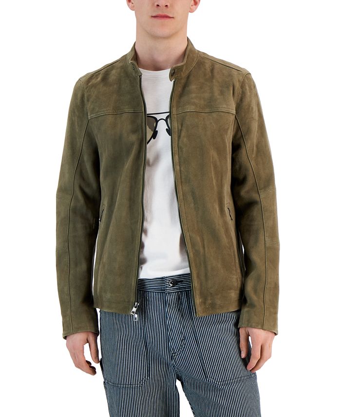 Michael Kors Men's Suede Racer Jacket, Created for Macy's & Reviews - Coats  & Jackets - Men - Macy's