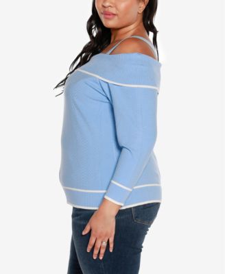 Black Label Plus Size Off-The-Shoulder Sweater