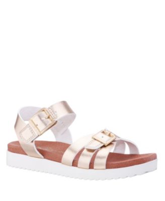 Girls Lacey Metallic Adjustable strap Sandals