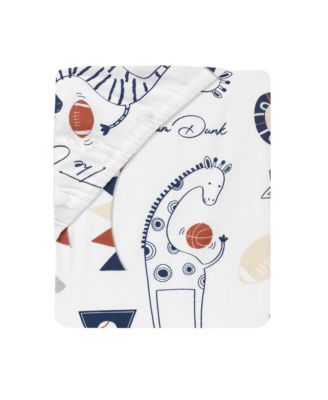 Hall of Fame Animals/Sports 100% Cotton Fitted Baby Crib Sheet