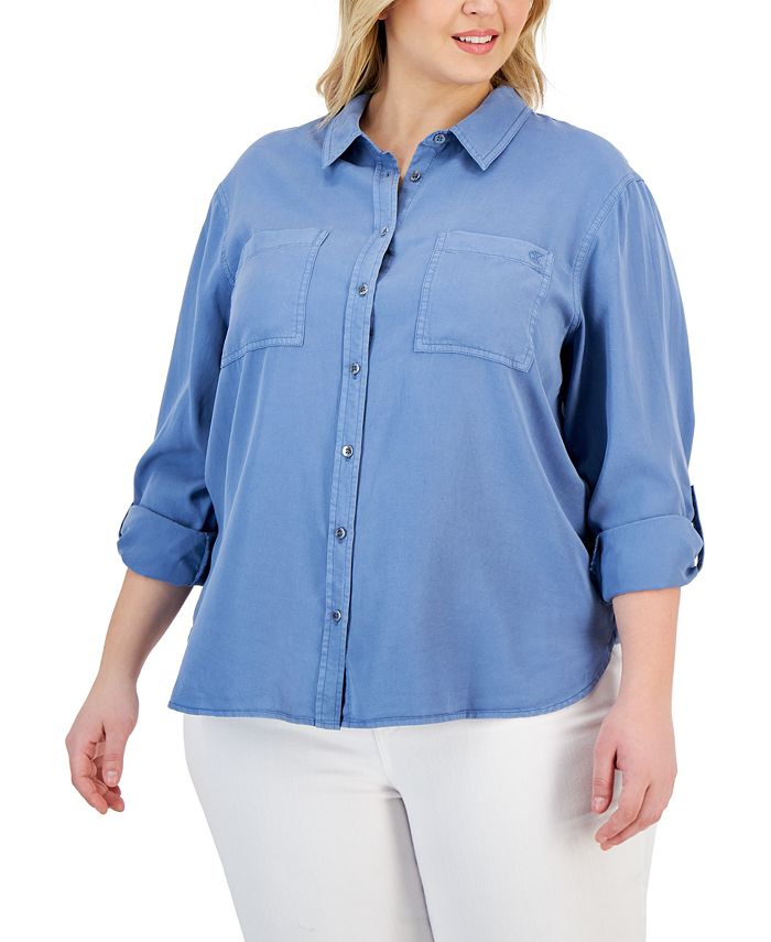 Calvin Klein Jeans Trendy Plus Size Utility Shirt Macy's