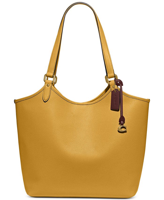 COACH Pebble Leather Day Tote with Removable Pouch & Reviews - Handbags &  Accessories - Macy's