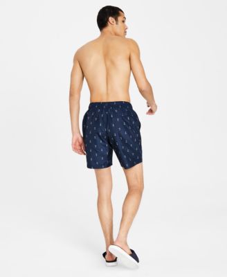 Men's Quick-Dry Anchor-Print 8" Swim Trunks