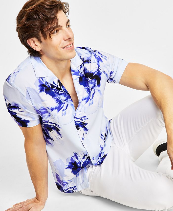 I.N.C. International Concepts Men's RegularFit FloralPrint Button