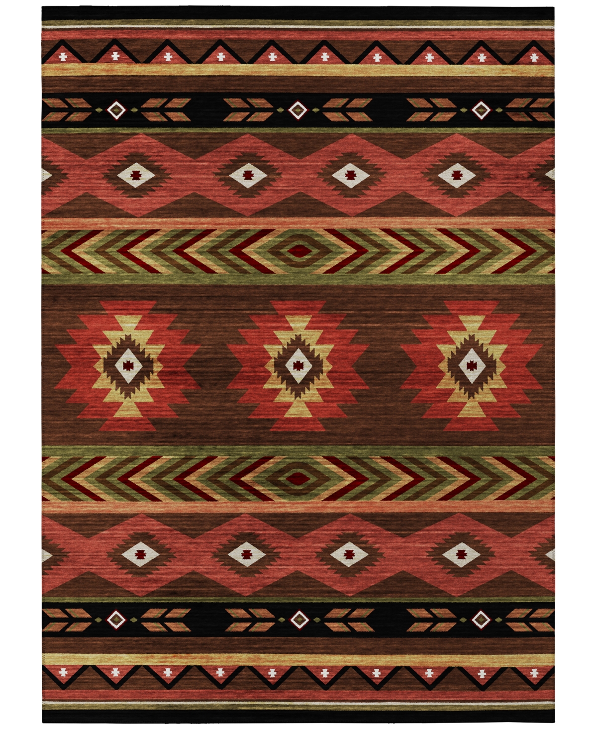 D Style Phoenix Ph3 2'6" X 3'10" Area Rug In Chocolate