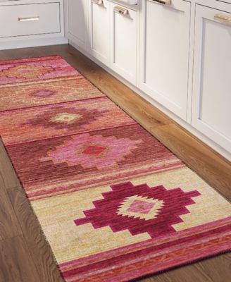 Phoenix Washable PH1 2'3" x 7'6" Runner Area Rug