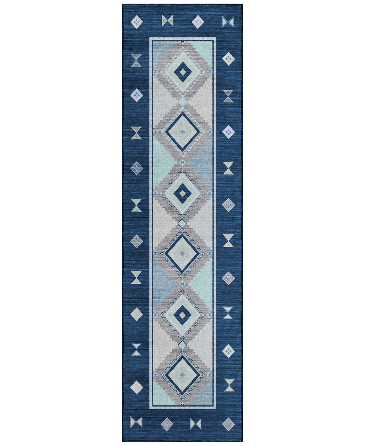 D Style Phoenix Ph2 2'3" X 7'6" Runner Area Rug In Denim
