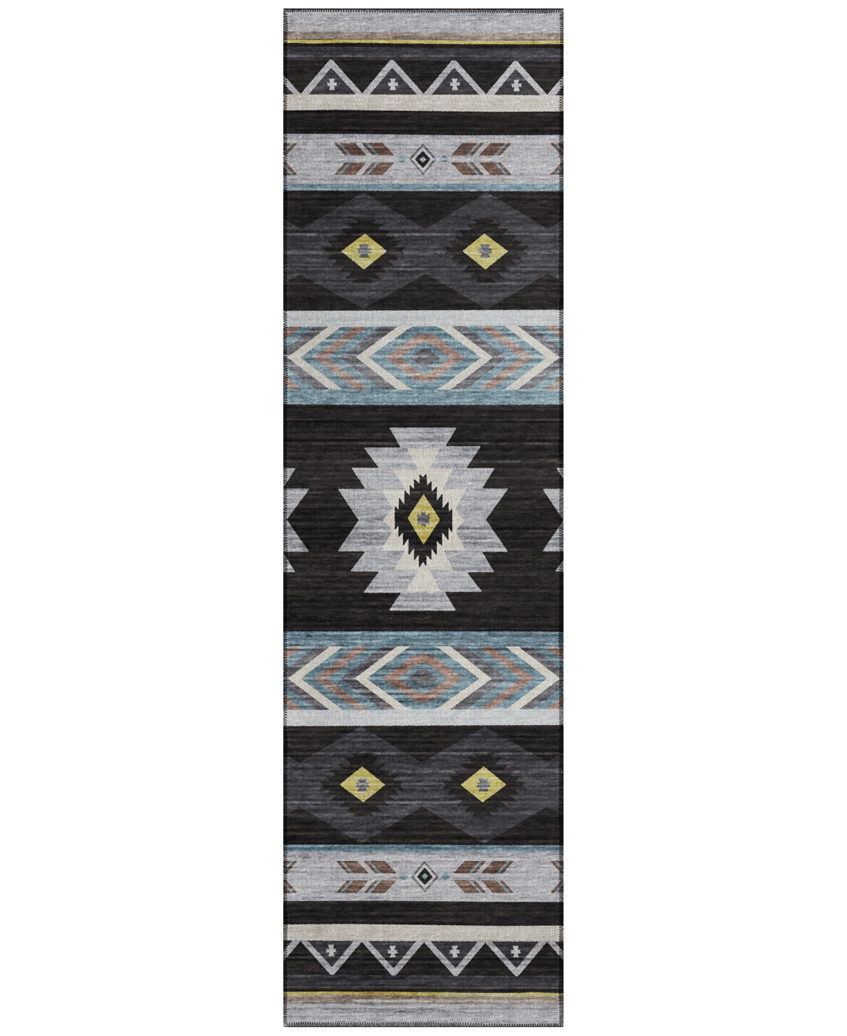 D Style Havasu Hvu3 2'3" X 7'6" Runner Area Rug In Black