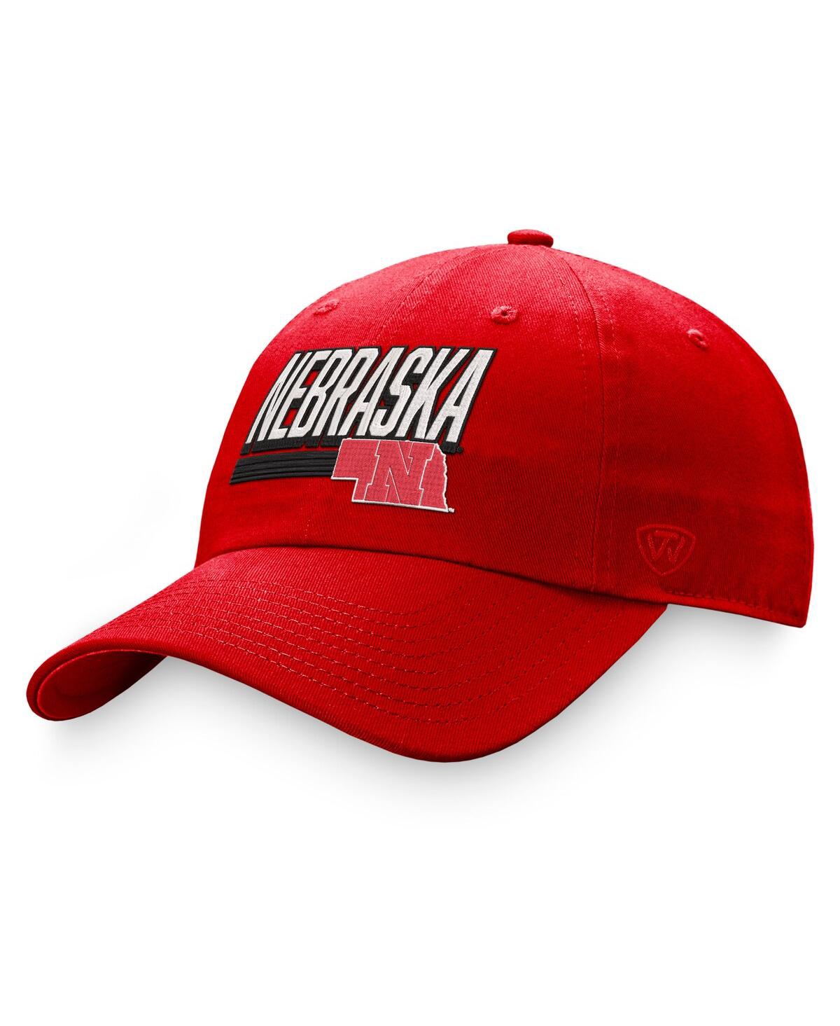 Shop Top Of The World Men's  Red Nebraska Huskers Slice Adjustable Hat