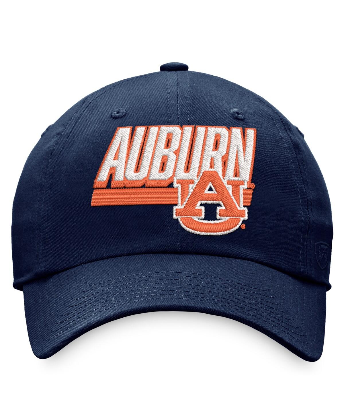 Top Of The World Navy Auburn Tigers Slice Adjustable Hat In Navy