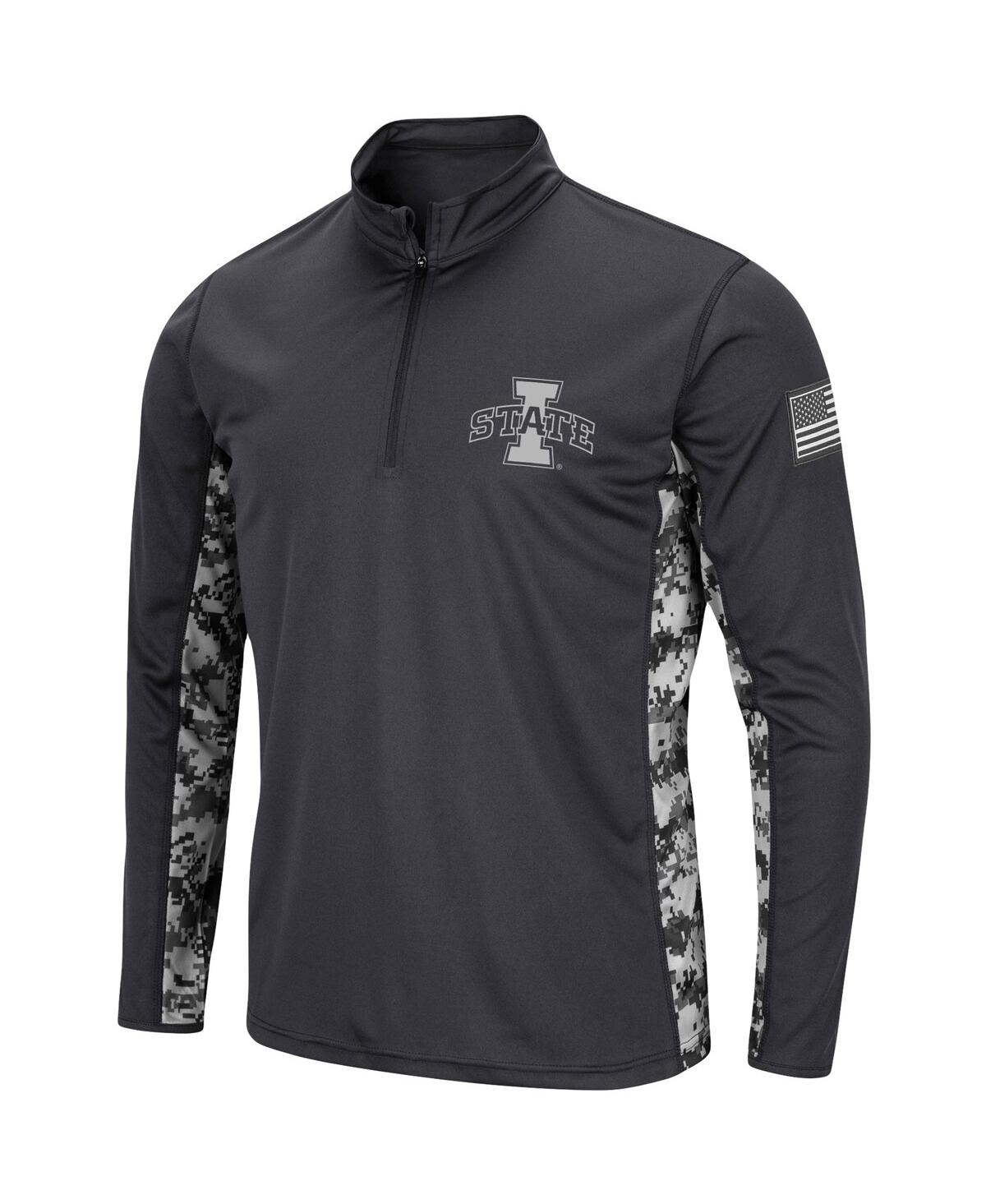 Colosseum Charcoal Ole Miss Rebels Oht Military Appreciation Digi Camo Quarter-zip Jacket In Charcoal