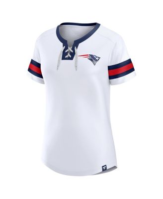 Women's White New England Patriots Sunday Best Lace-Up T-shirt