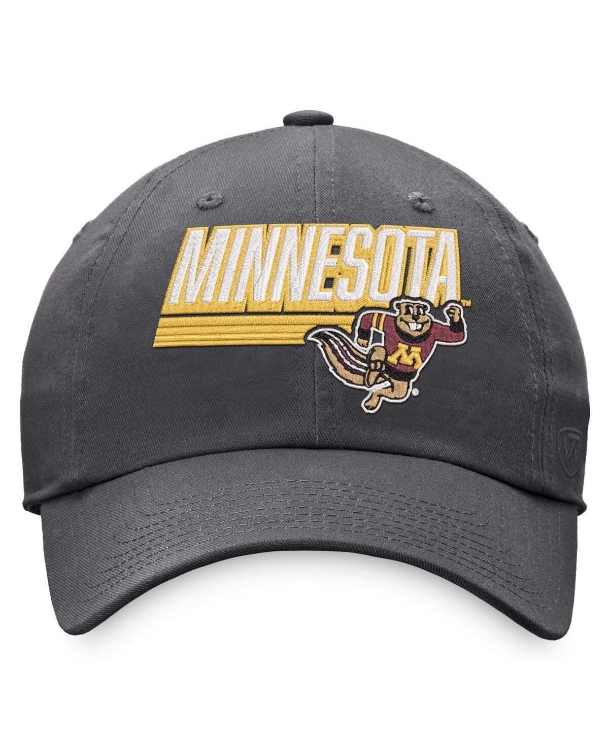 Top Of The World Charcoal Minnesota Golden Gophers Slice Adjustable Hat In Charcoal