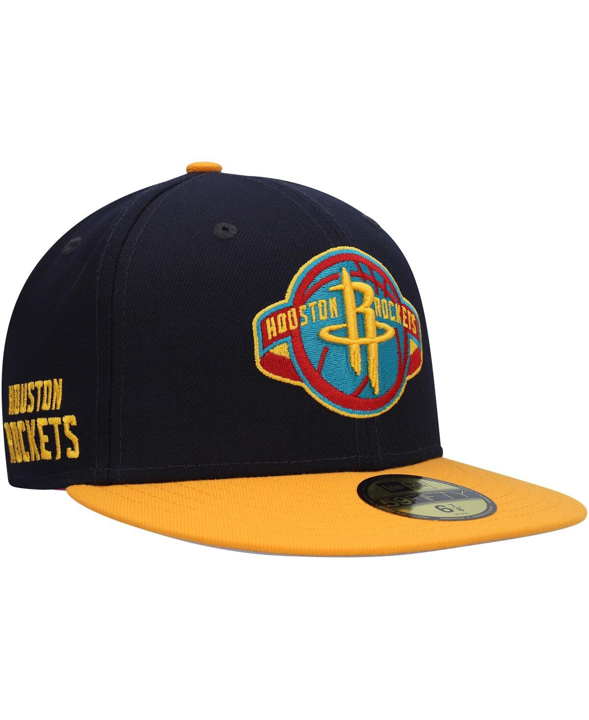Men's New Era Gold Houston Rockets Midnight 59Fifty Fitted Hat - Gold