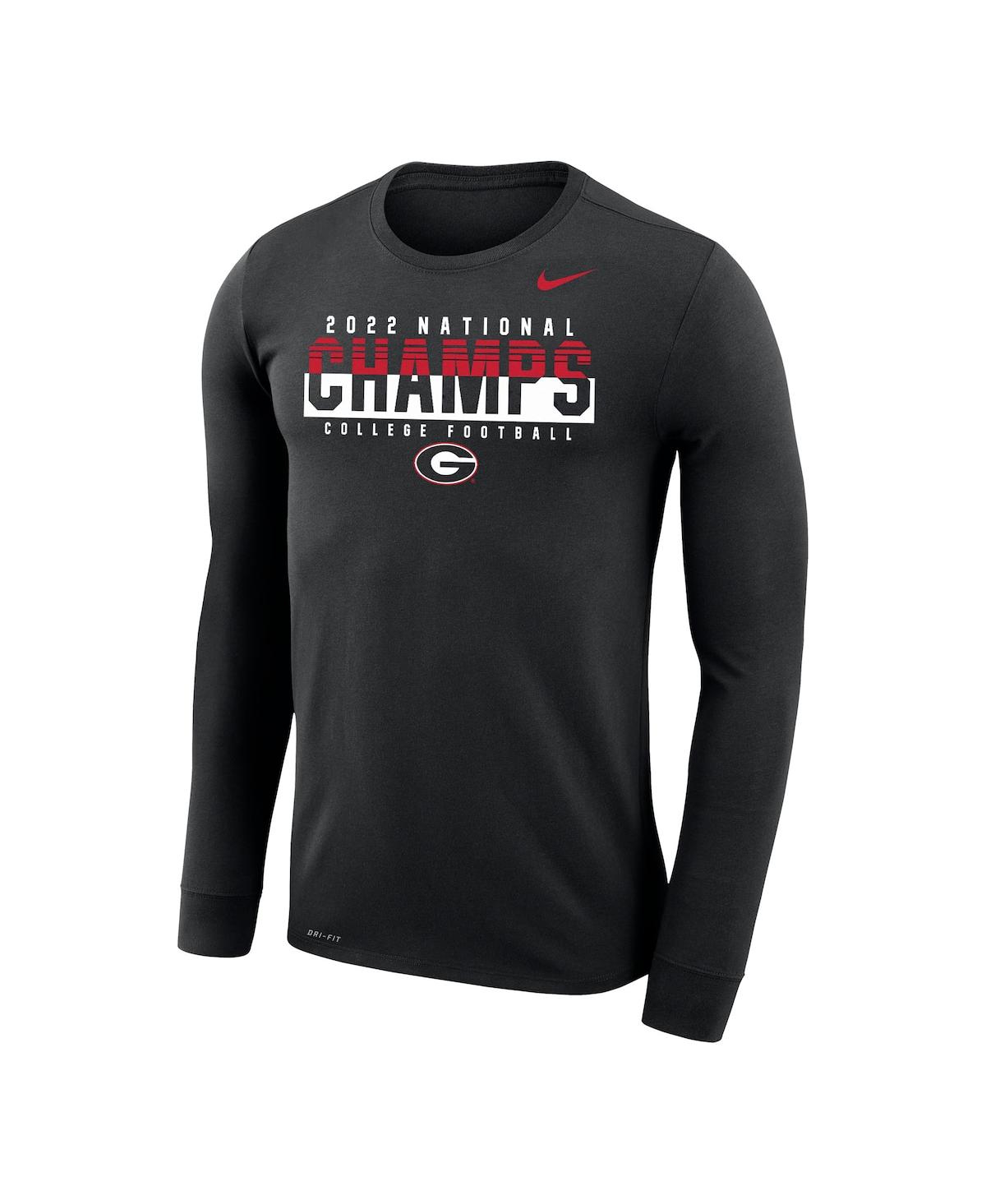 Men's NikeGeorgia Bulldogs College Football Playoff 2022 National Champions Legend Performance Long Sleeve T-shirt - Black