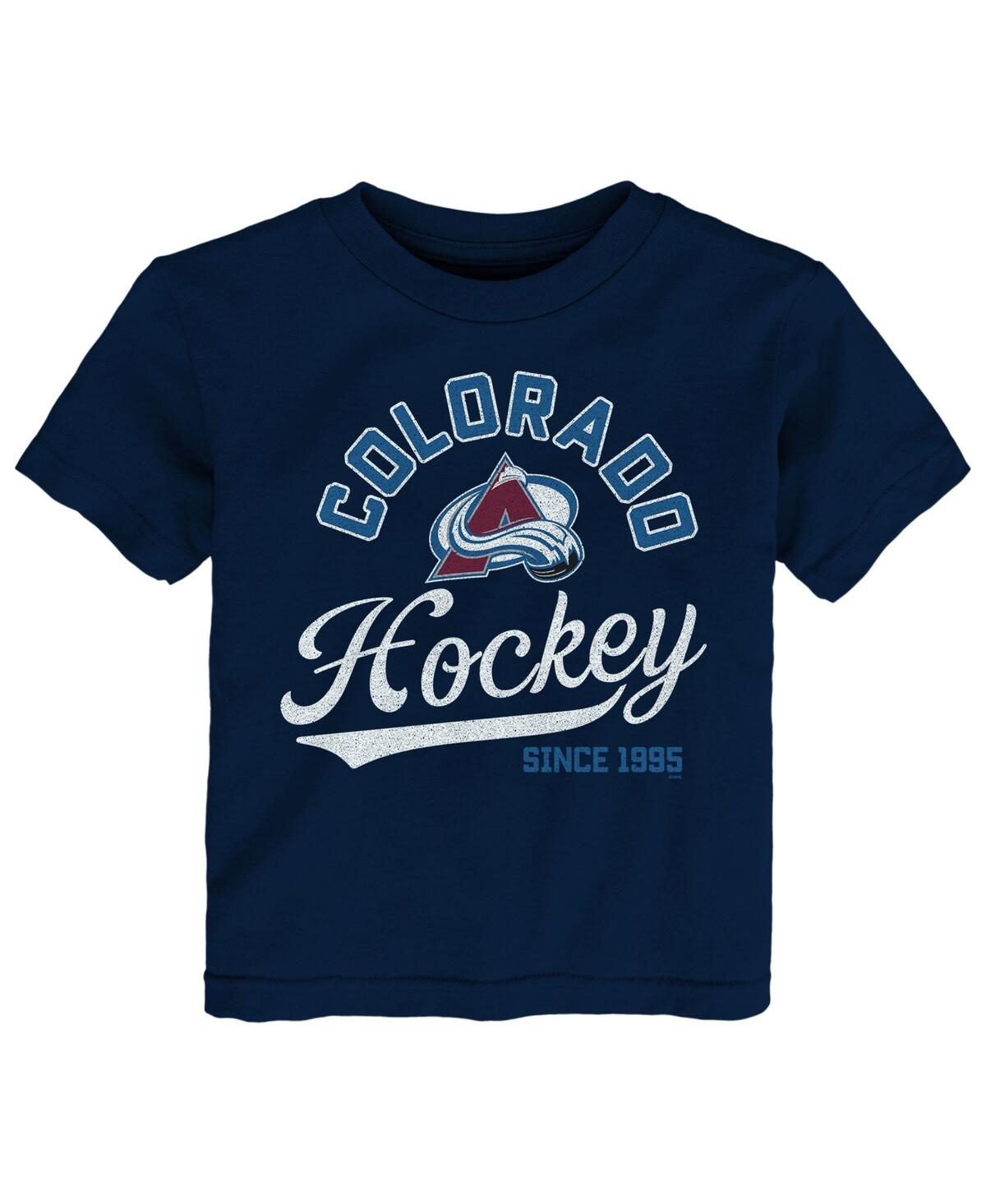OUTERSTUFF TODDLER BOYS AND GIRLS NAVY COLORADO AVALANCHE TAKE THE LEAD T-SHIRT