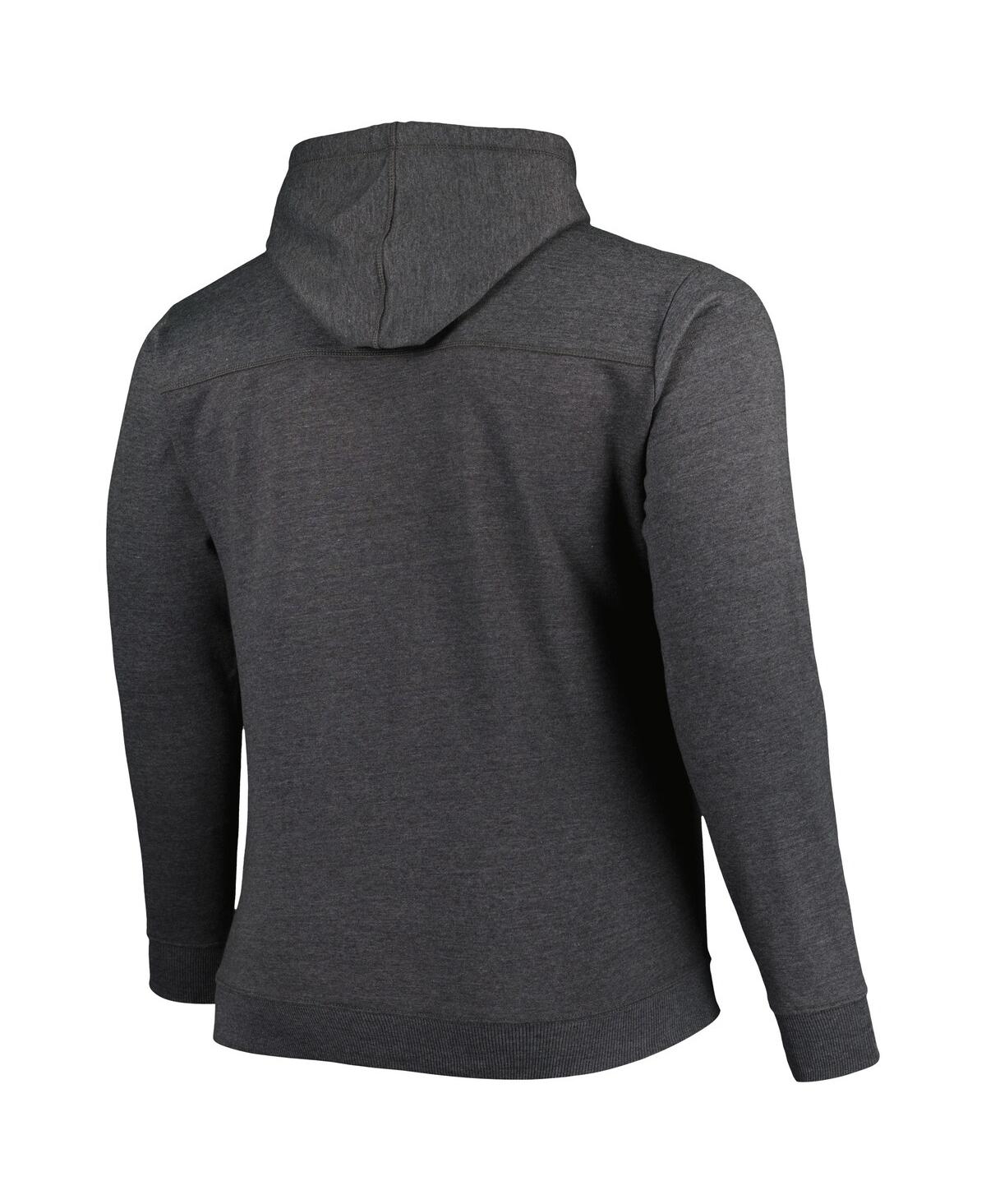 Fanatics Men's  Heathered Black Brooklyn Nets Big And Tall Down And Distance Full-zip Hoodie In Heathered Black