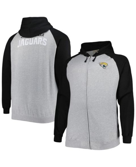 Мужская куртка Profile Heather Gray Jacksonville Jaguars Big and Tall Fleece Raglan Full-Zip Hoodie Jacket