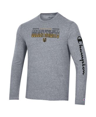 Men's Heather Gray Vegas Golden Knights Tri-Blend Long Sleeve T-shirt