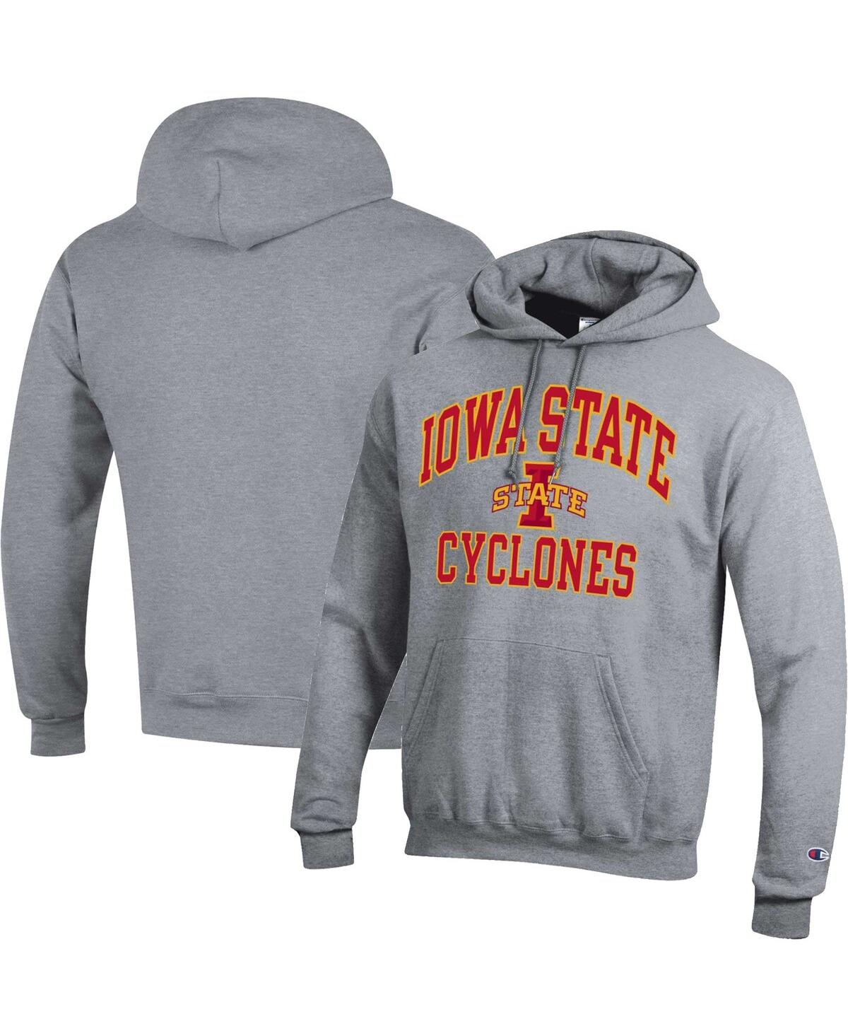 Shop Champion Men's  Heather Gray Iowa State Cyclones High Motor Pullover Hoodie