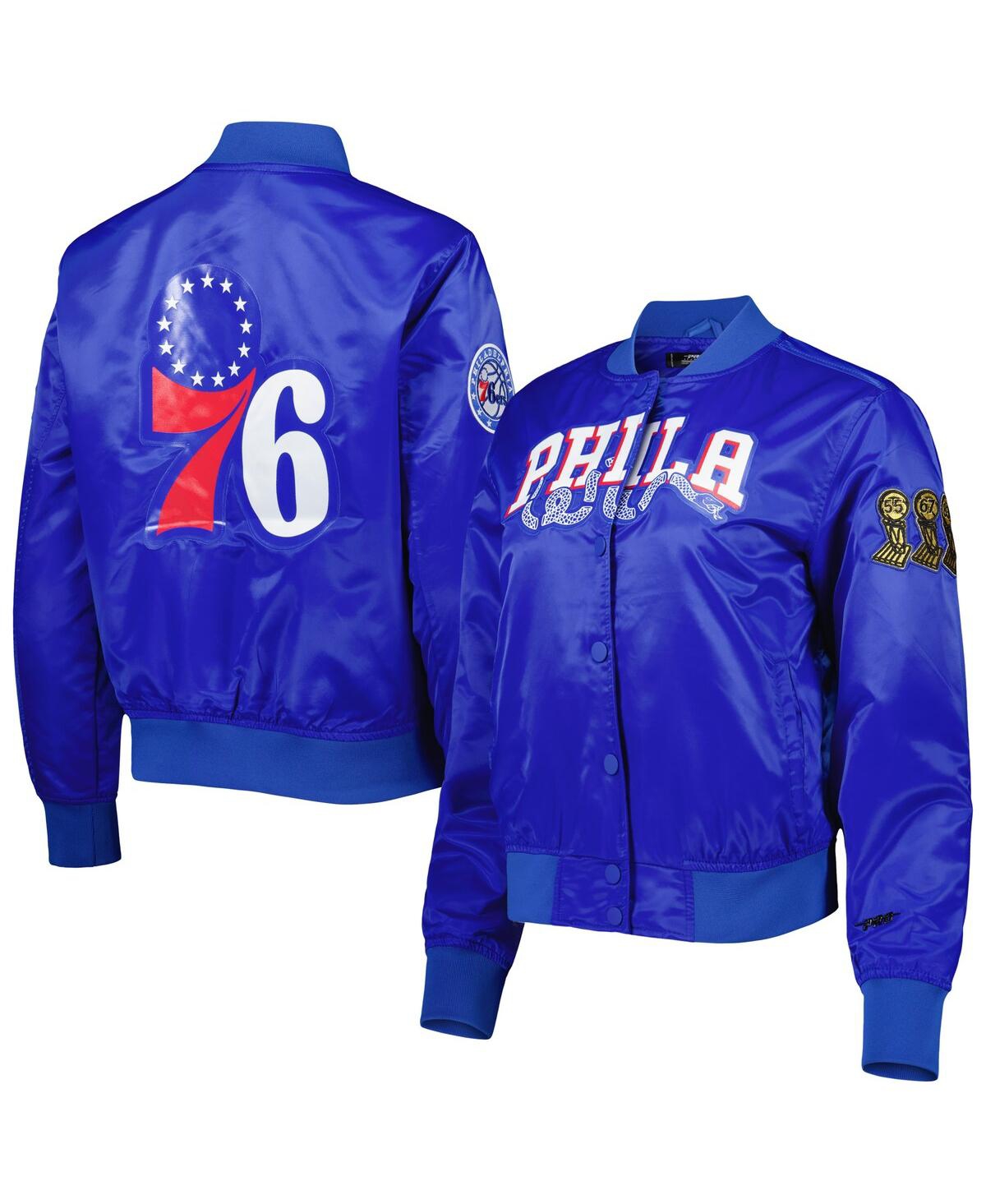 Pro Standard Royal Philadelphia 76ers Classics Satin Full-snap Jacket In Royal