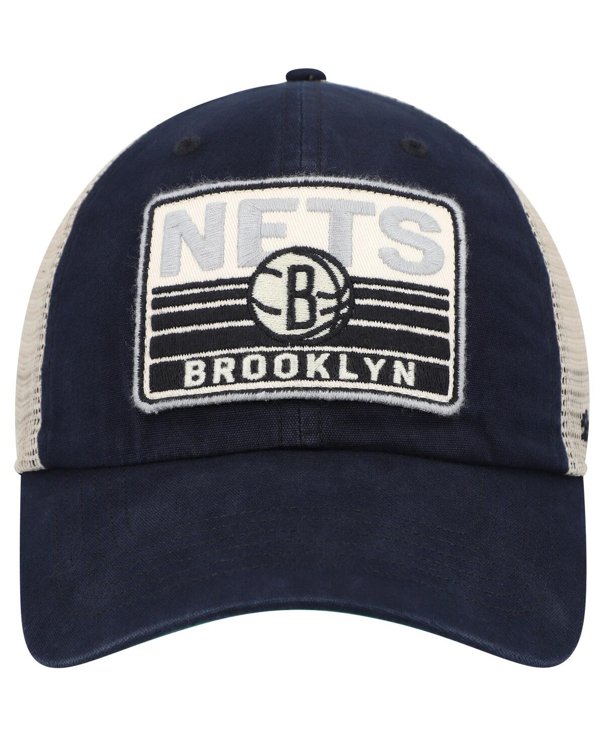 Men's '47 Brand Natural Brooklyn Nets Four Stroke Clean Up Snapback Hat - Natural