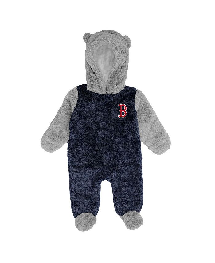 Outerstuff Newborn and Infant Boys and Girls Navy, Gray Boston Red Sox Game Nap Teddy Fleece ...