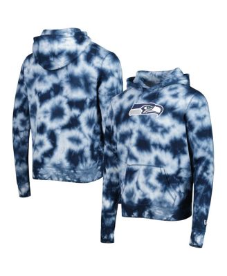 Men's College Navy Seattle Seahawks Team Tie-Dye Pullover Hoodie