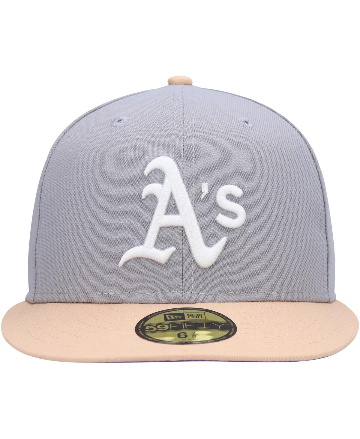 Men's New Era Peach Oakland Athletics 1987 Mlb All-Star Game Purple Undervisor 59FIFTY Fitted Hat - Peach