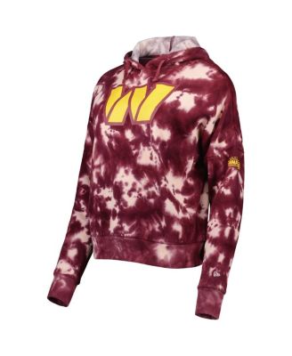 Women's Burgundy Washington Commanders Cloud Dye Fleece Pullover Hoodie