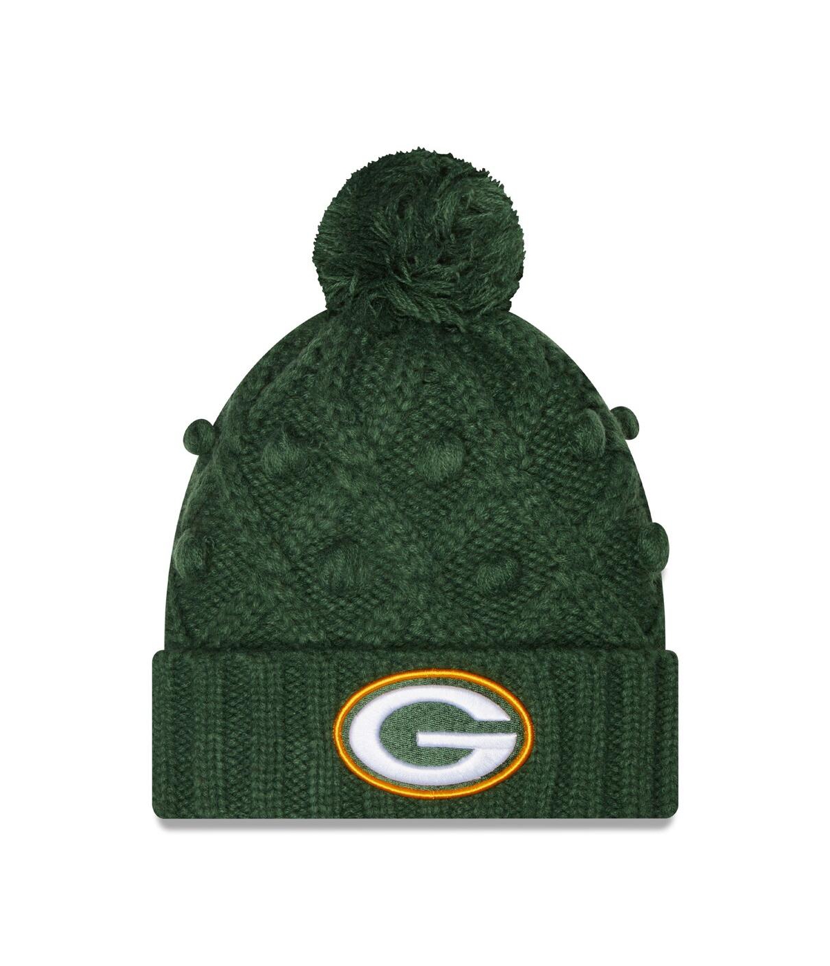 Shop New Era Women's  Green Green Bay Packers Toasty Cuffed Knit Hat With Pom
