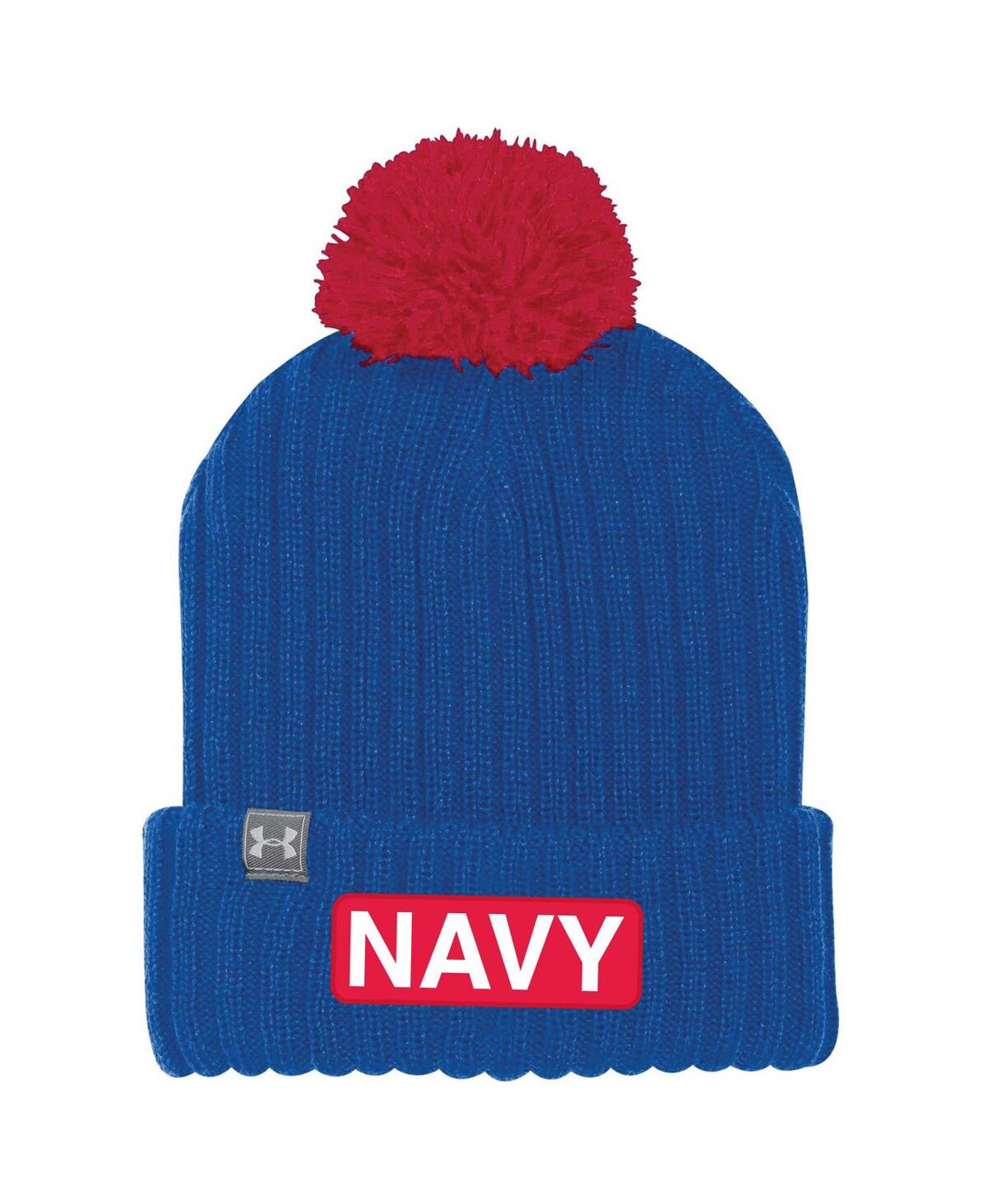 Under Armour Men's  Royal Navy Midshipmen 2022 Special Games Nasa Cuffed Knit Hat With Pom In Royal