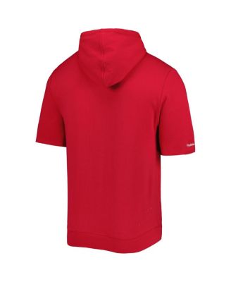 Men's Scarlet Tampa Bay Buccaneers Washed Short Sleeve Pullover Hoodie