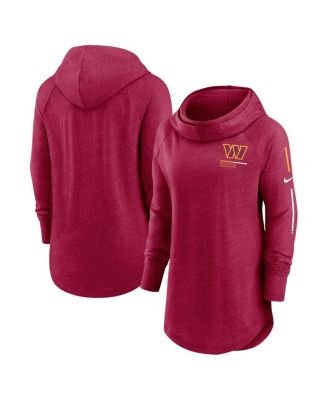 Women's Burgundy Washington Commanders Minimal Statement Raglan Funnel Neck Pullover Hoodie