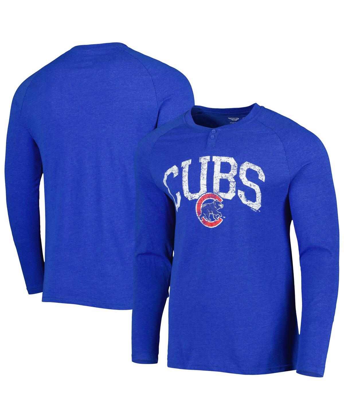 Shop Concepts Sport Men's  Royal Chicago Cubs Inertia Raglan Long Sleeve Henley T-shirt