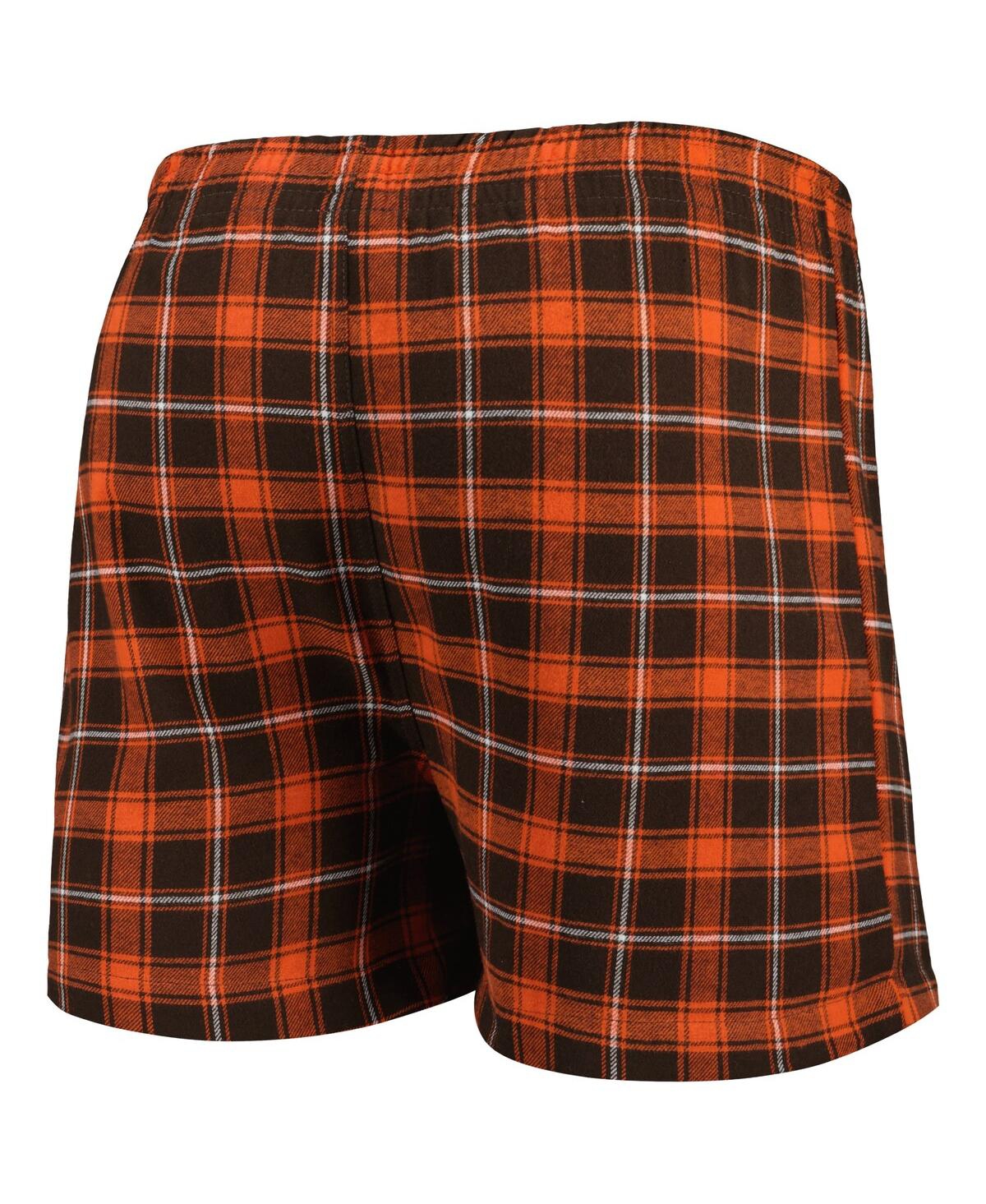 Men's Concepts Sportand Orange Cleveland Browns Ledger Flannel Boxers - Brown, Orange