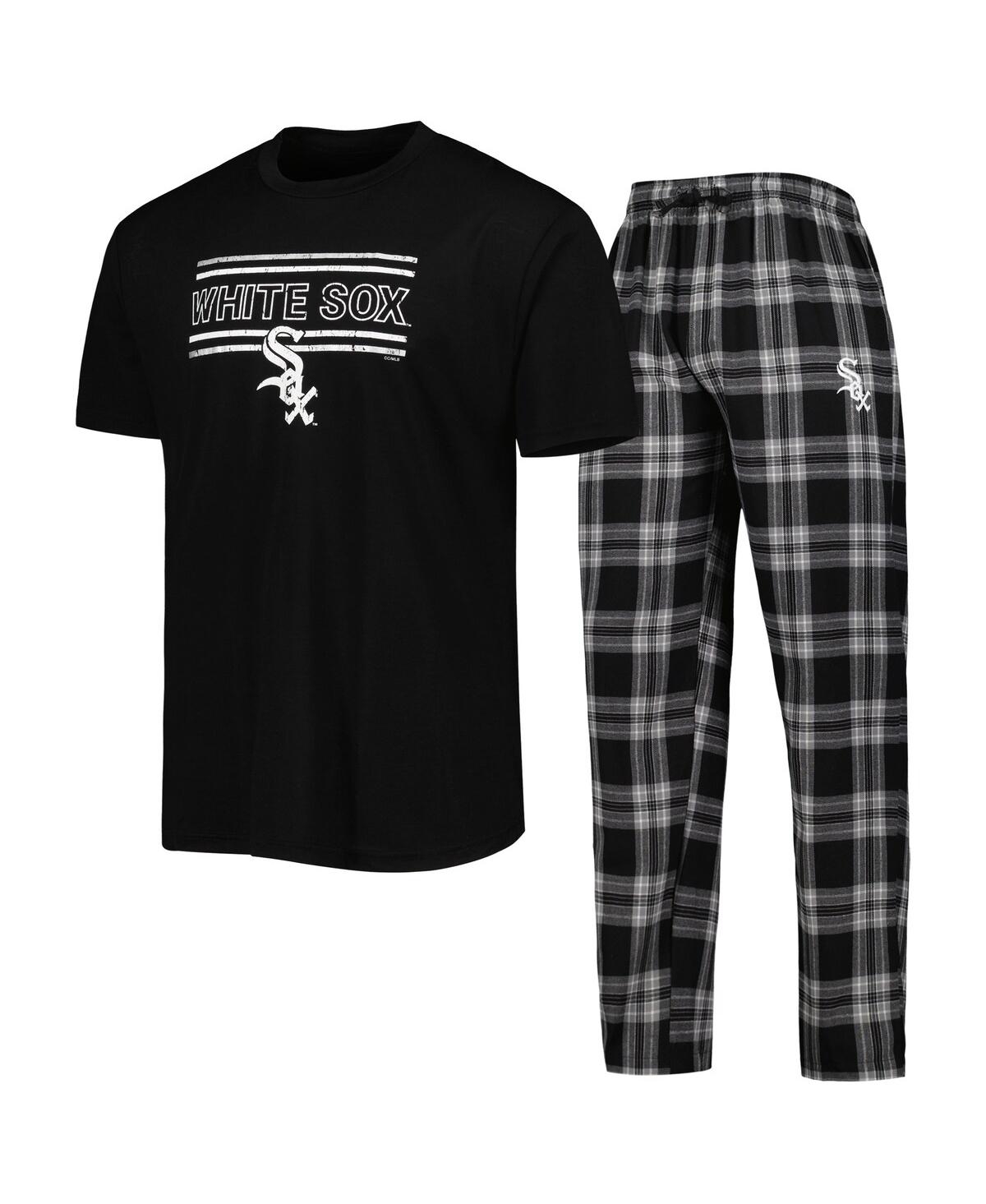 Shop Concepts Sport Men's  Black And Gray Chicago White Sox Badge T-shirt And Pants Sleep Set In Black,gray