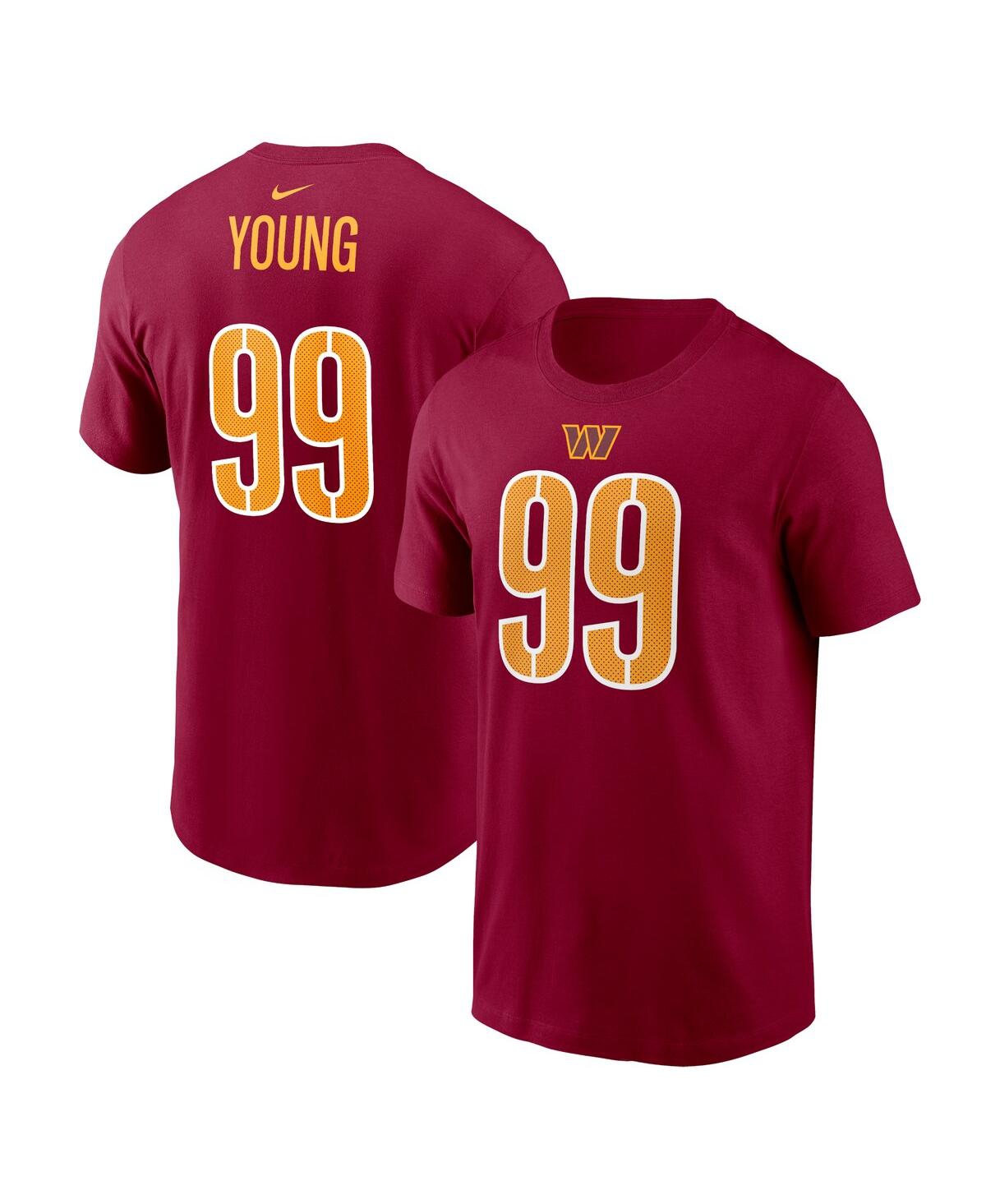 Shop Nike Men's  Chase Young Burgundy Washington Commanders Player Name And Number T-shirt