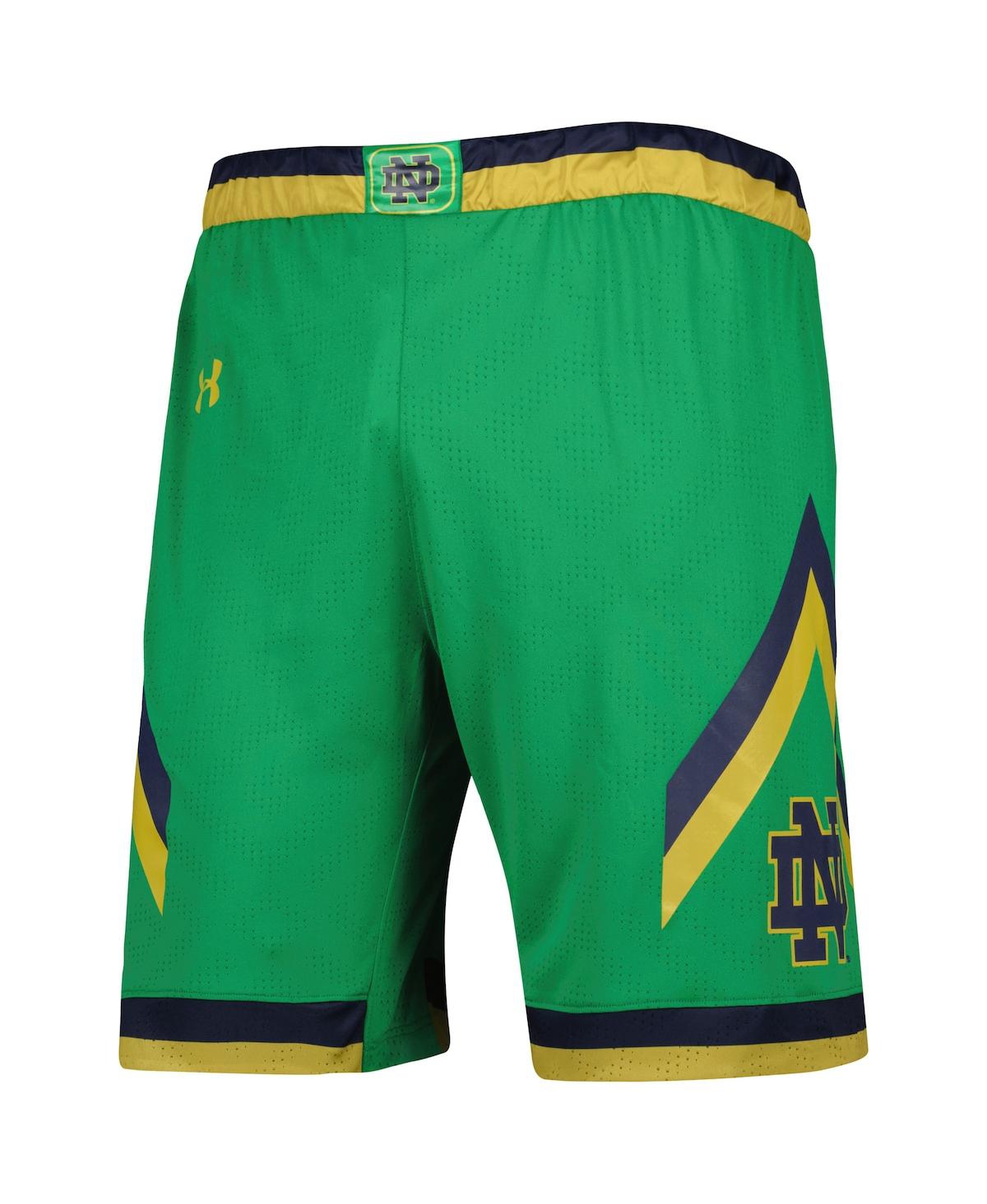 Shop Under Armour Men's  Green Notre Dame Fighting Irish Team Replica Basketball Shorts
