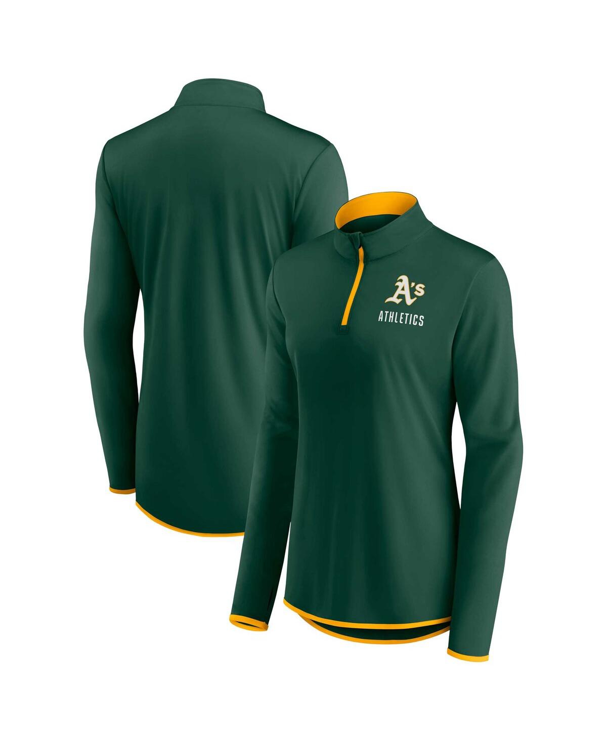 Shop Fanatics Women's  Green Oakland Athletics Worth The Drive Quarter-zip Jacket